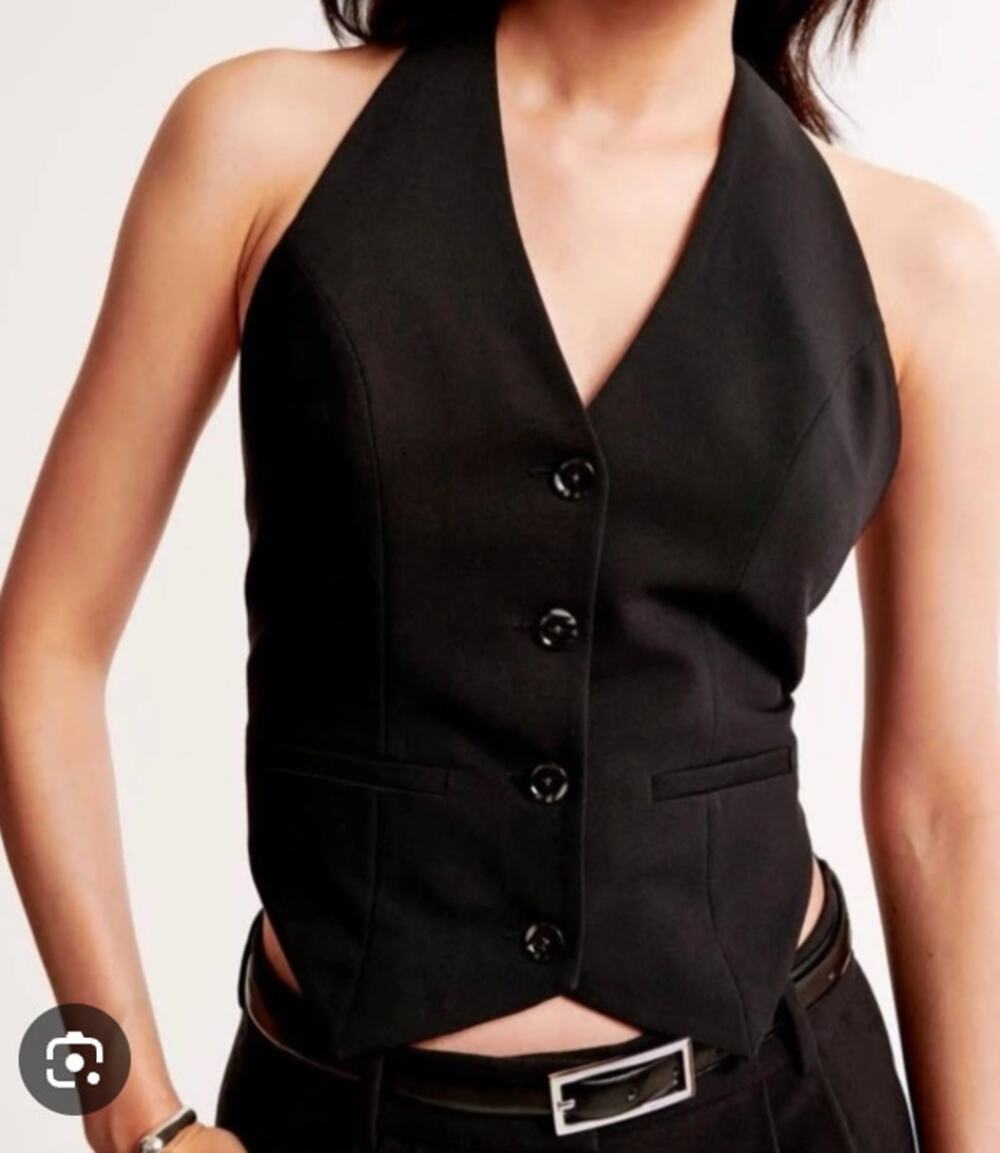 Abercrombie & Fitch Halter Sleeveless Vest Black Medium